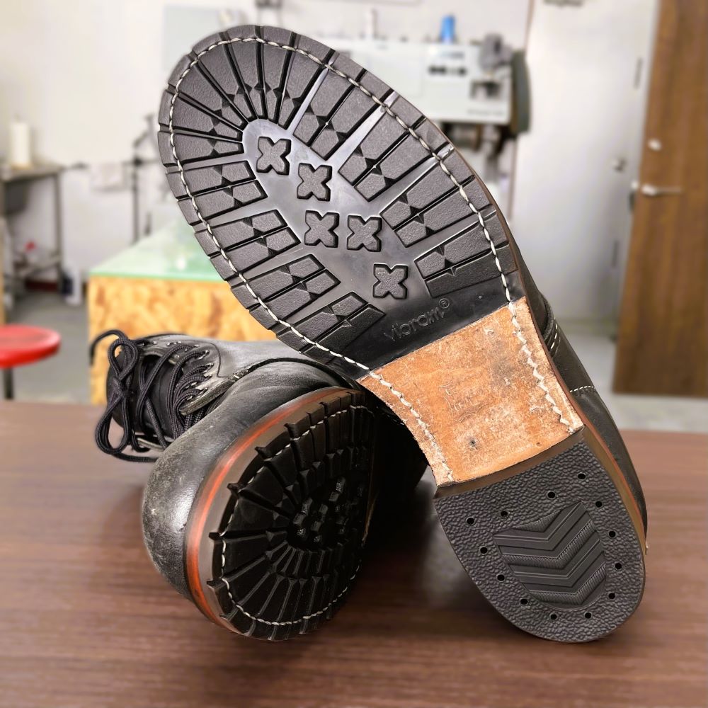 レッドウィング ベックマン ビブラム2333ハーフソール補強とビブラム700ヒール交換修理