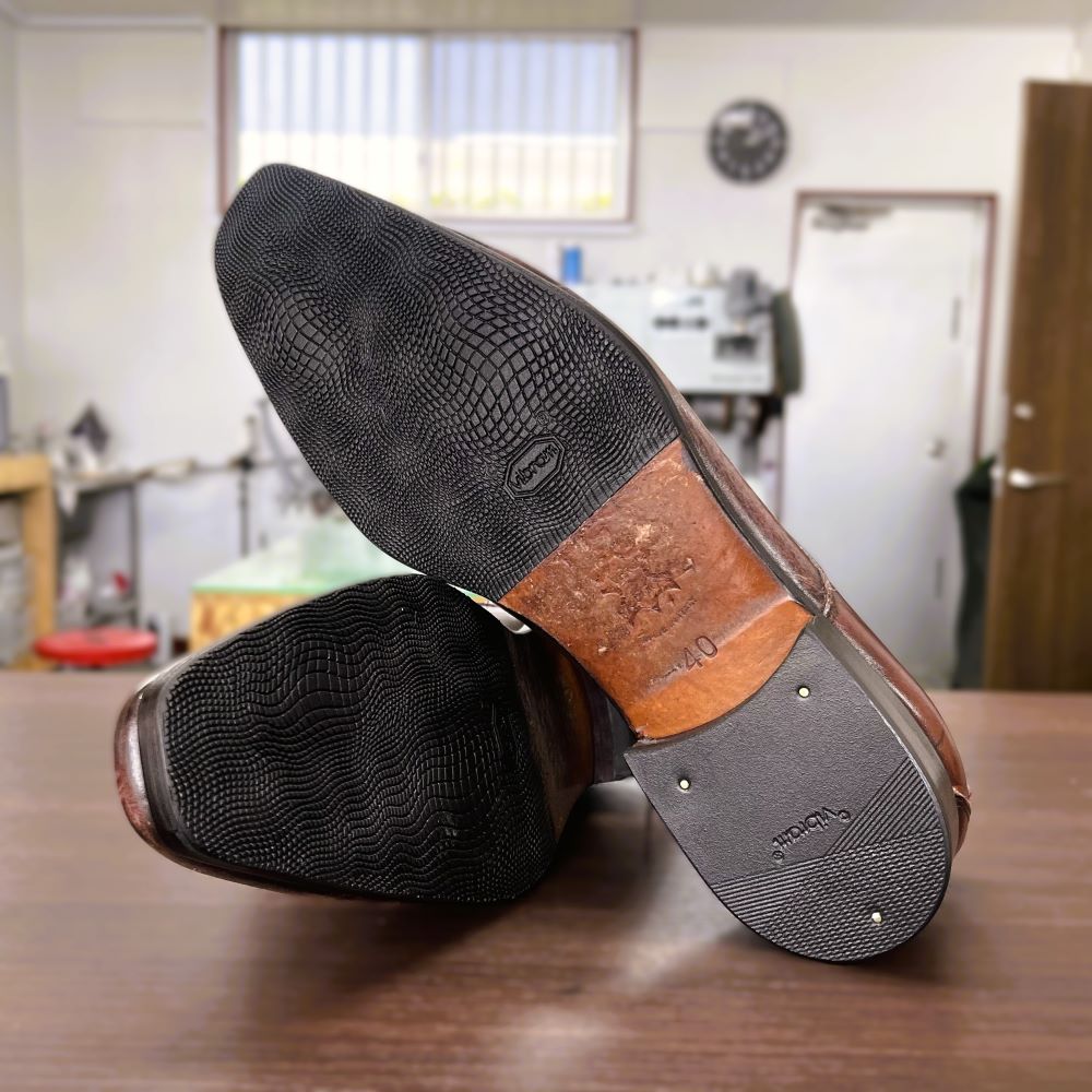 ディ フランコ 革靴 ハーフソール ヒール交換 修理後