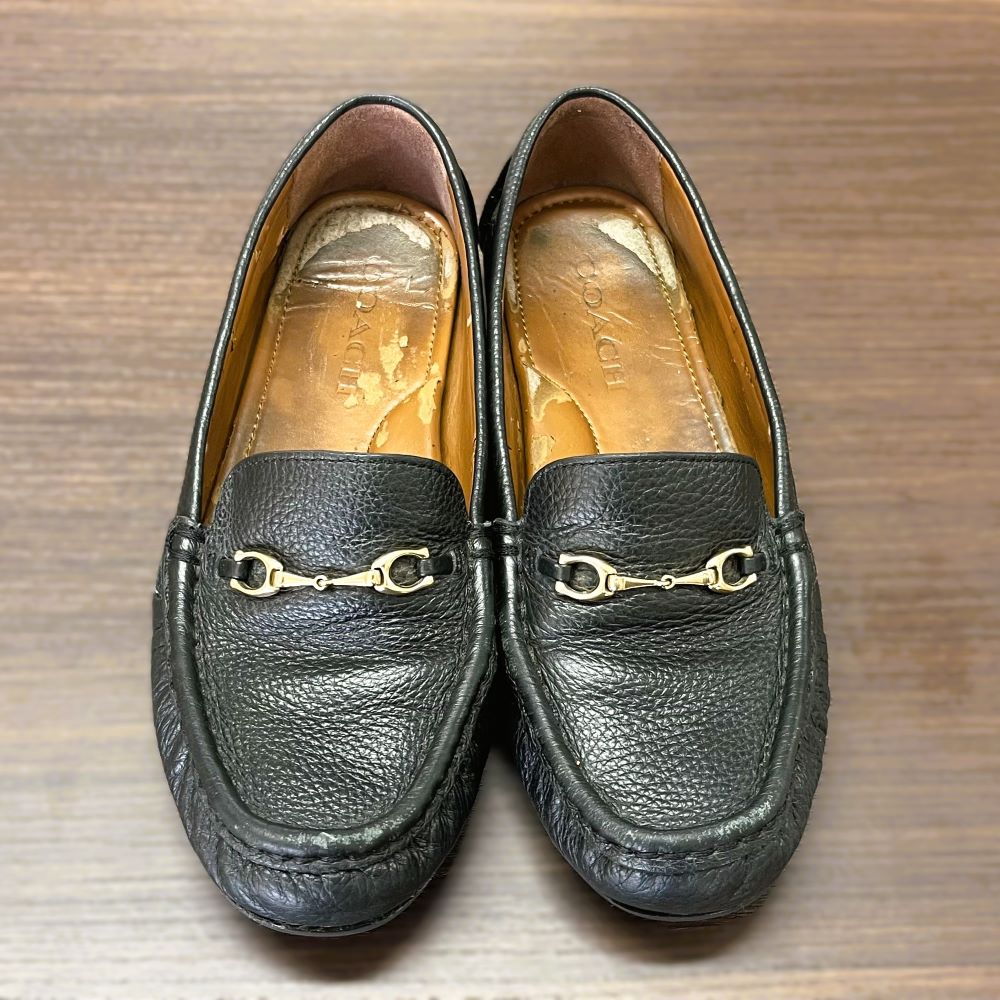 COACHローファーの劣化した合皮インソールを本革へ交換した修理事例