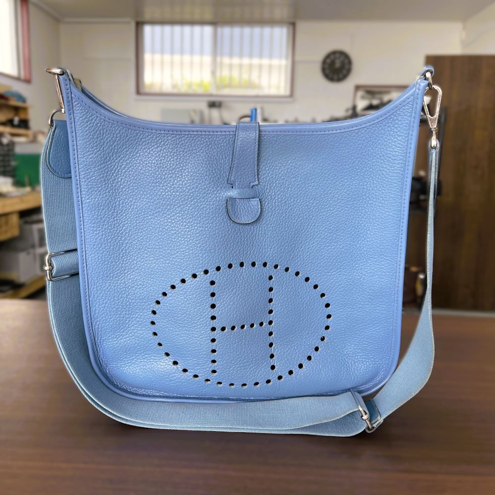 HERMÈS(エルメス)エヴリンの縁革(バインダー)交換とカラーリング